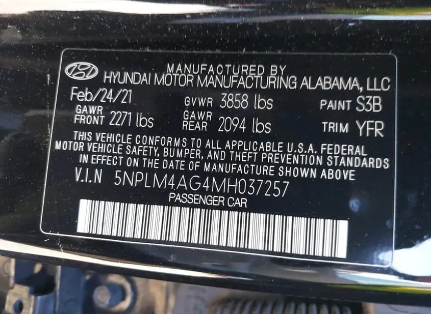 2021 HYUNDAI Elantra Used VIN 5NPLM4AG4MH037257 – engine bay 2021 HYUNDAI Elantra Used VIN 5NPLM4AG4MH037257 – engine bay