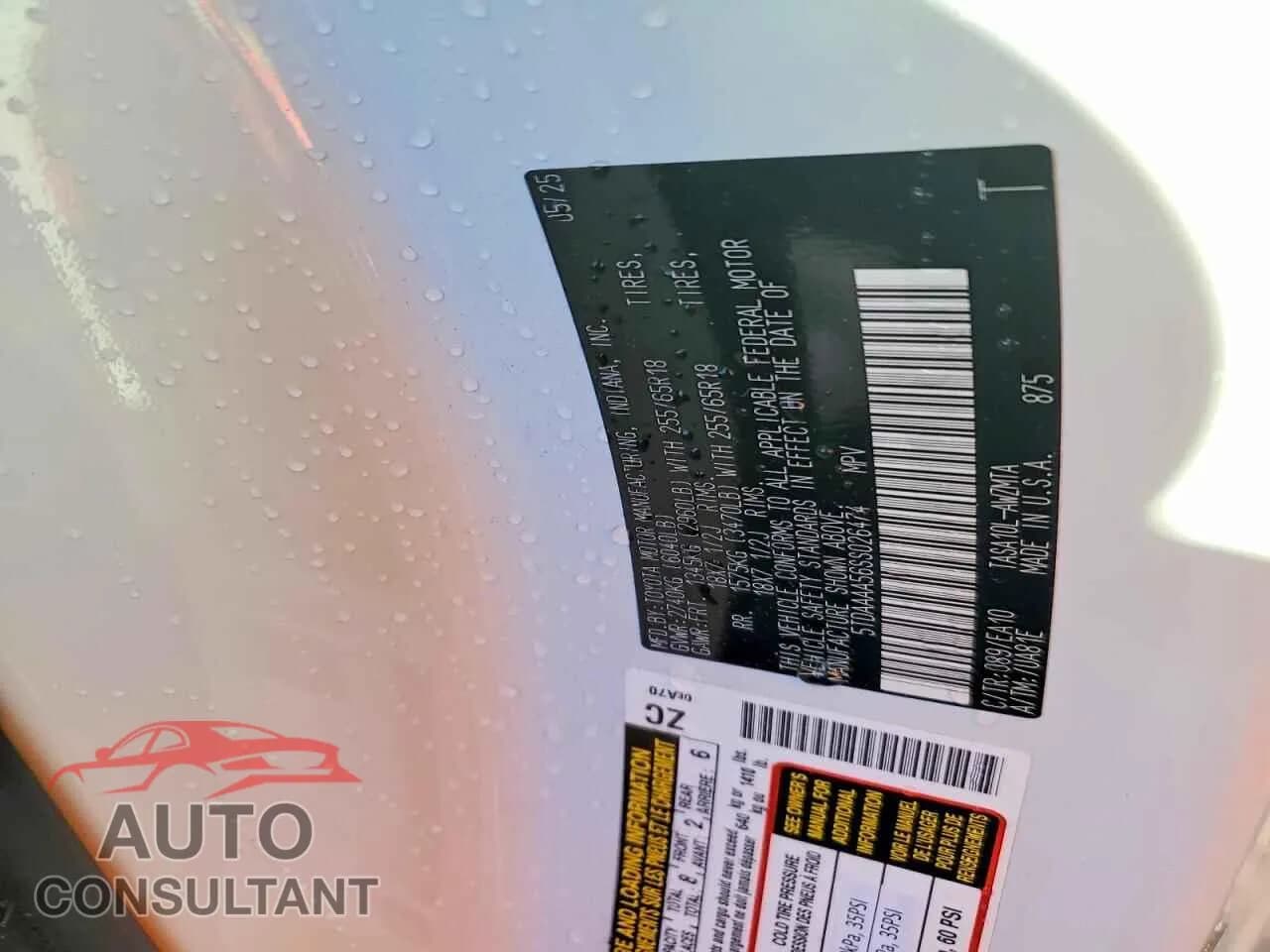 2025 TOYOTA GRAND HIGH Damaged VIN 5TDAAAA56SS026474 – photo 13 2025 TOYOTA GRAND HIGH Damaged VIN 5TDAAAA56SS026474 – photo 13