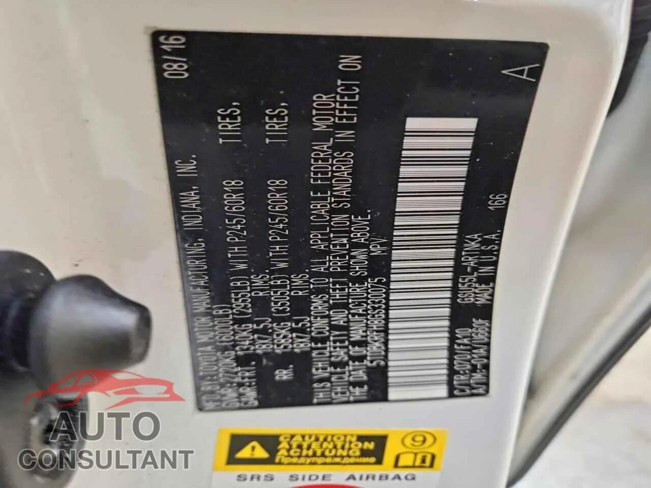 2016 TOYOTA HIGHLANDER Damaged VIN 5TDBKRFH8GS330075 – photo 13 2016 TOYOTA HIGHLANDER Damaged VIN 5TDBKRFH8GS330075 – photo 13