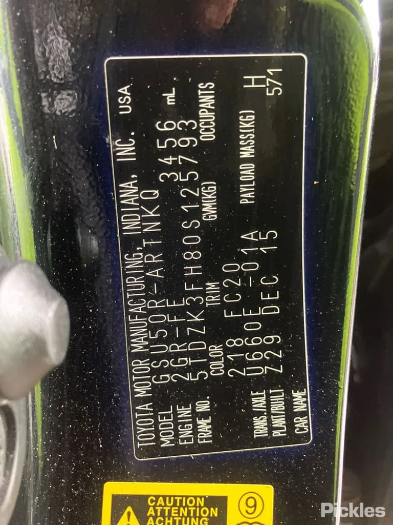 2016 Toyota Kluger Used VIN 5TDZK3FH80S125793 – trunk area 2016 Toyota Kluger Used VIN 5TDZK3FH80S125793 – trunk area