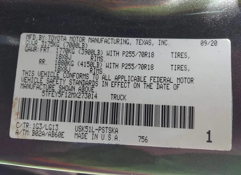 2021 TOYOTA Tundra Used VIN 5TFEY5F12MX273014 – photo 12 2021 TOYOTA Tundra Used VIN 5TFEY5F12MX273014 – photo 12
