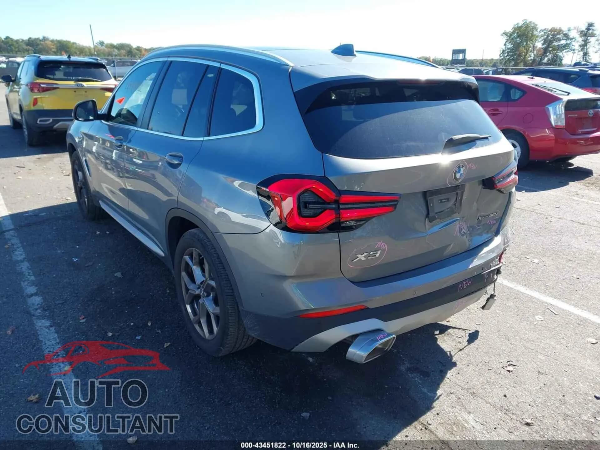 2024 BMW X3 Damaged VIN 5UX53DP01R9V43648 – side profile 2024 BMW X3 Damaged VIN 5UX53DP01R9V43648 – side profile