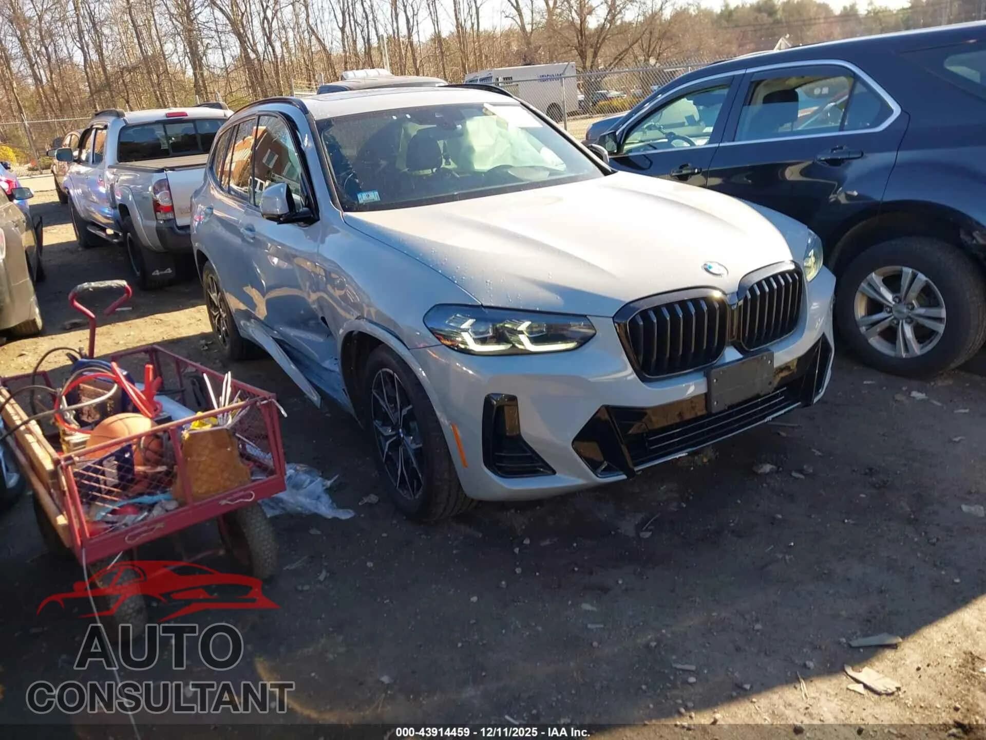 2022 BMW X3 Damaged VIN 5UX53DP07N9J09101 – front exterior 2022 BMW X3 Damaged VIN 5UX53DP07N9J09101 – front exterior