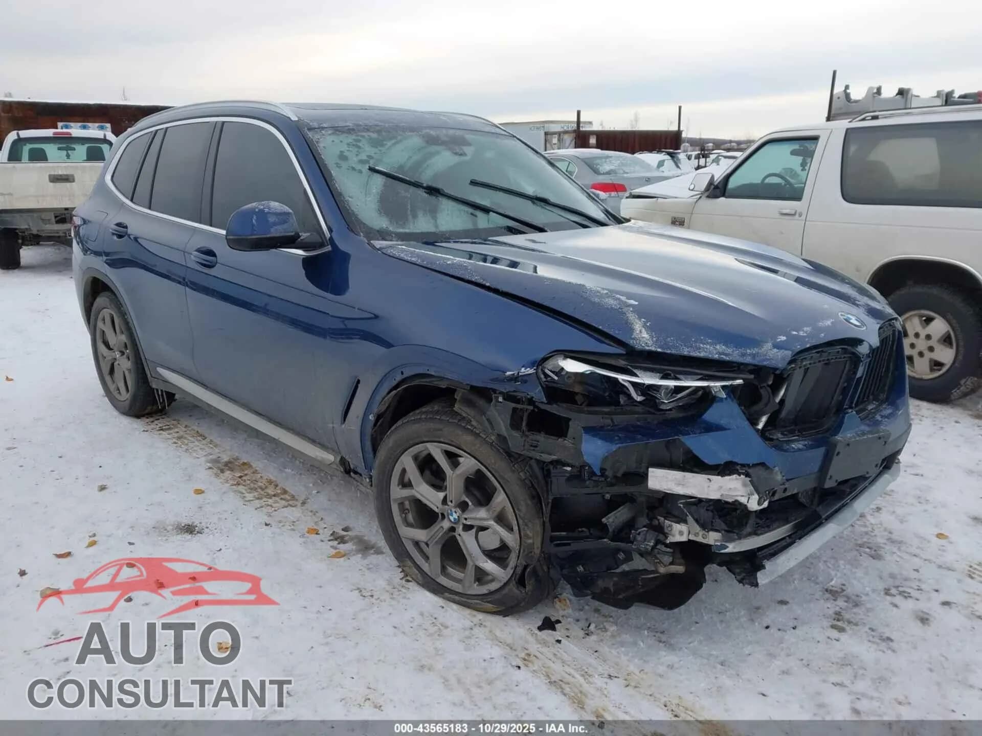 2022 BMW X3 Damaged VIN 5UX53DP07N9L16667 – front exterior 2022 BMW X3 Damaged VIN 5UX53DP07N9L16667 – front exterior