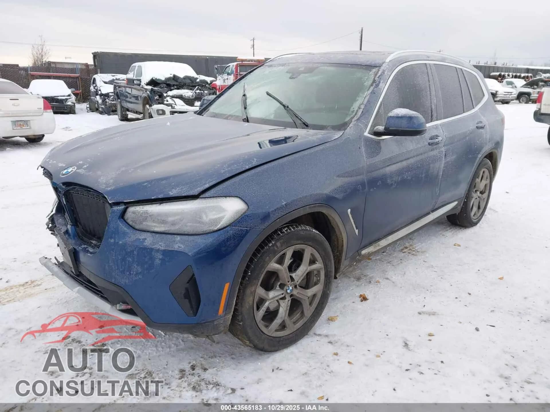 2022 BMW X3 Damaged VIN 5UX53DP07N9L16667 – rear exterior 2022 BMW X3 Damaged VIN 5UX53DP07N9L16667 – rear exterior