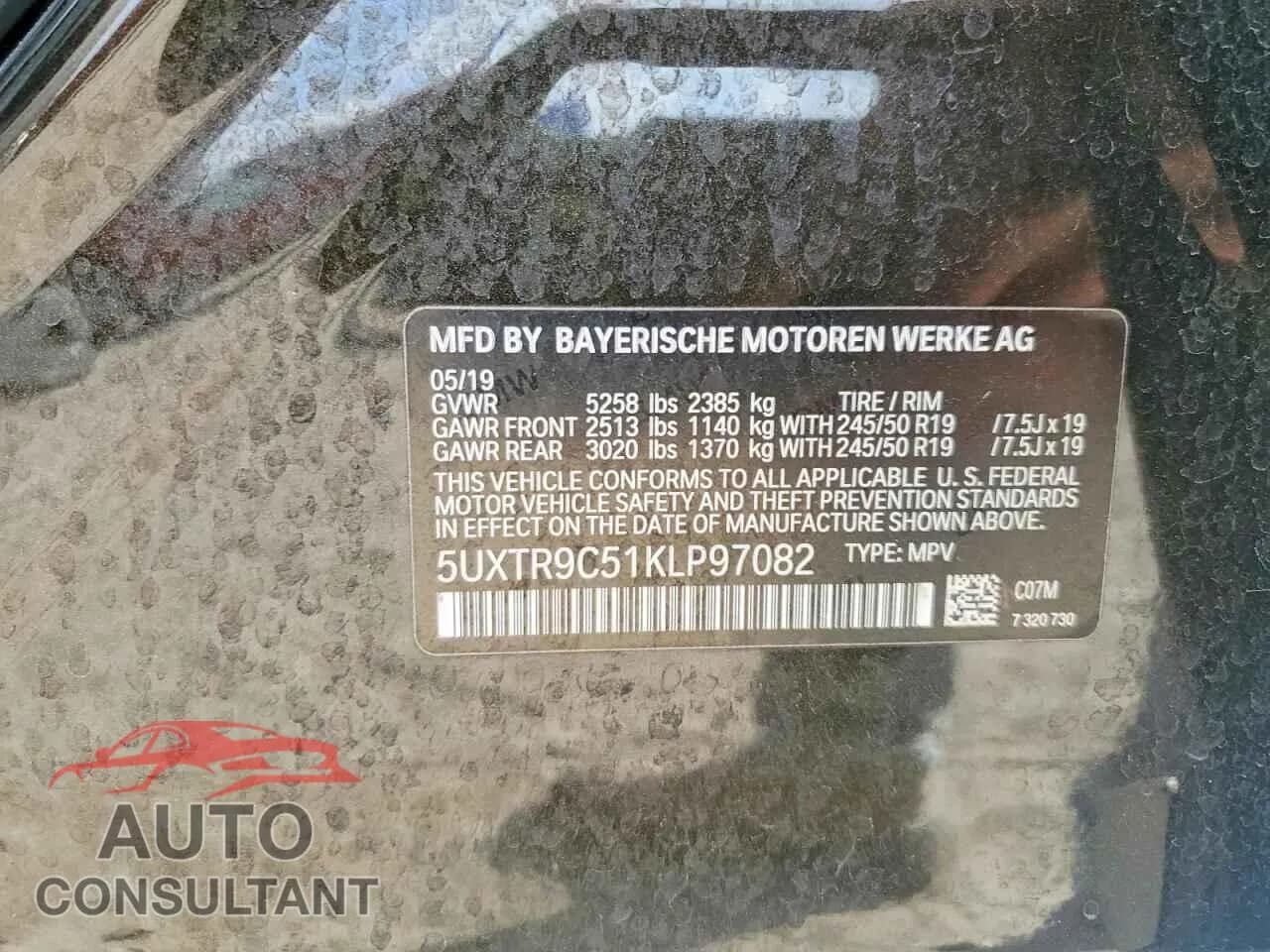 2019 BMW X3 Damaged VIN 5UXTR9C51KLP97082 – photo 13 2019 BMW X3 Damaged VIN 5UXTR9C51KLP97082 – photo 13