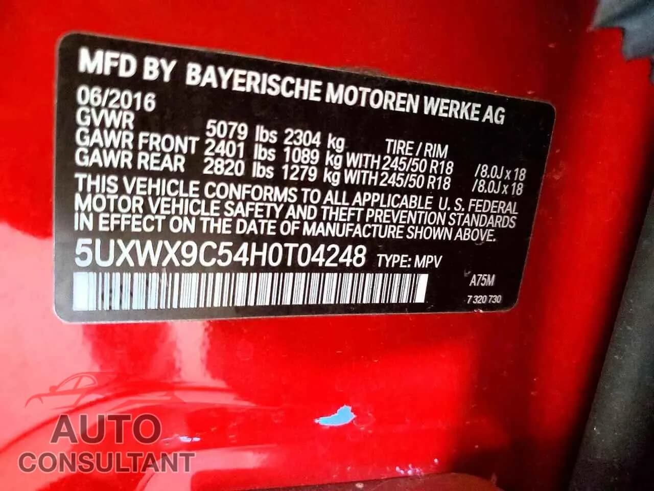 2017 BMW X3 Damaged VIN 5UXWX9C54H0T04248 – photo 12 2017 BMW X3 Damaged VIN 5UXWX9C54H0T04248 – photo 12