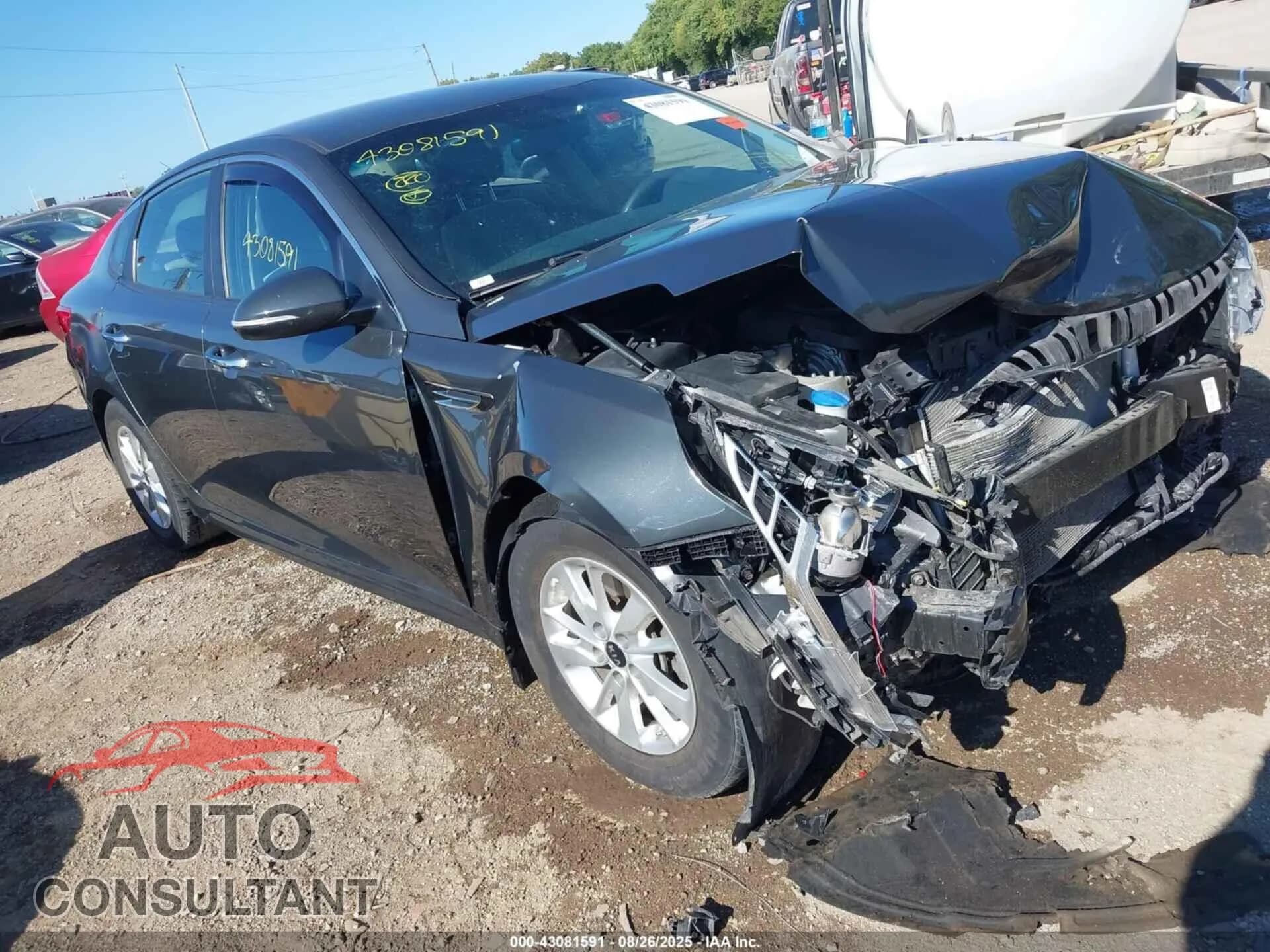 2016 KIA OPTIMA Damaged VIN 5XXGT4L32GG028099 – front exterior 2016 KIA OPTIMA Damaged VIN 5XXGT4L32GG028099 – front exterior