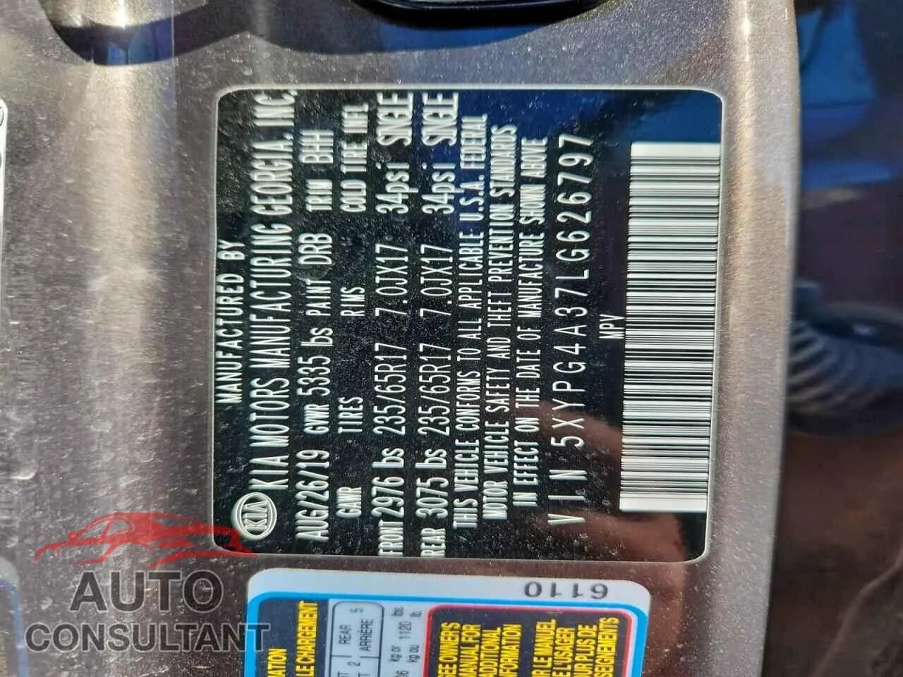 2020 KIA SORENTO Damaged VIN 5XYPG4A37LG626797 – photo 13 2020 KIA SORENTO Damaged VIN 5XYPG4A37LG626797 – photo 13