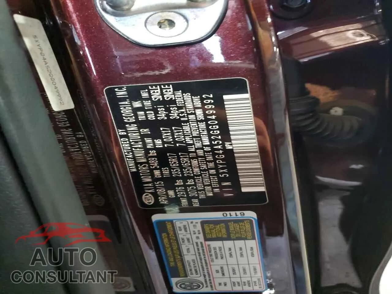 2016 KIA SORENTO Damaged VIN 5XYPG4A52GG049992 – photo 12 2016 KIA SORENTO Damaged VIN 5XYPG4A52GG049992 – photo 12