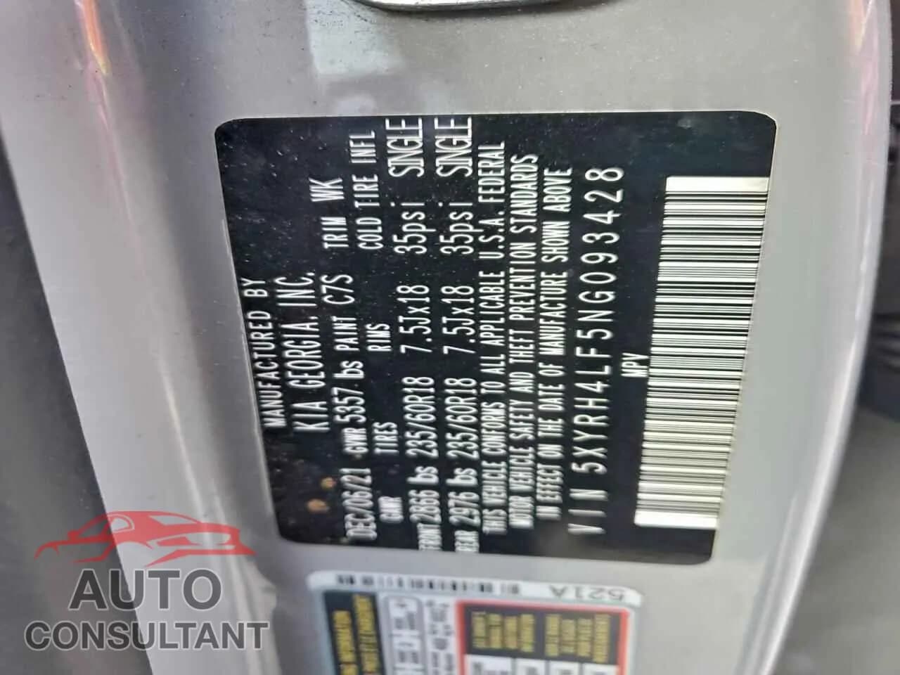 2022 KIA SORENTO Damaged VIN 5XYRH4LF5NG093428 – photo 14 2022 KIA SORENTO Damaged VIN 5XYRH4LF5NG093428 – photo 14