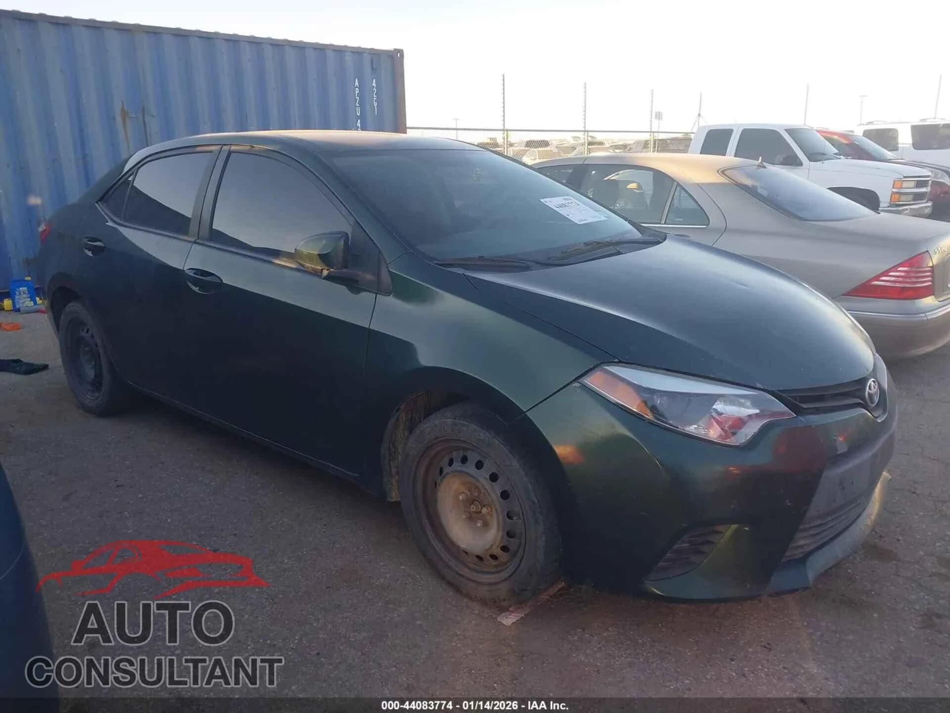 2014 TOYOTA COROLLA Damaged VIN 5YFBURHE5EP128989 – front exterior 2014 TOYOTA COROLLA Damaged VIN 5YFBURHE5EP128989 – front exterior