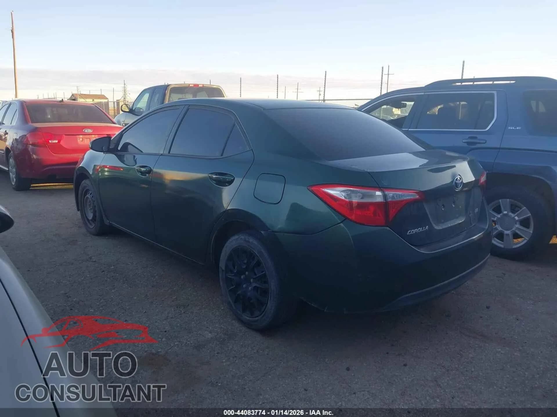 2014 TOYOTA COROLLA Damaged VIN 5YFBURHE5EP128989 – side profile 2014 TOYOTA COROLLA Damaged VIN 5YFBURHE5EP128989 – side profile