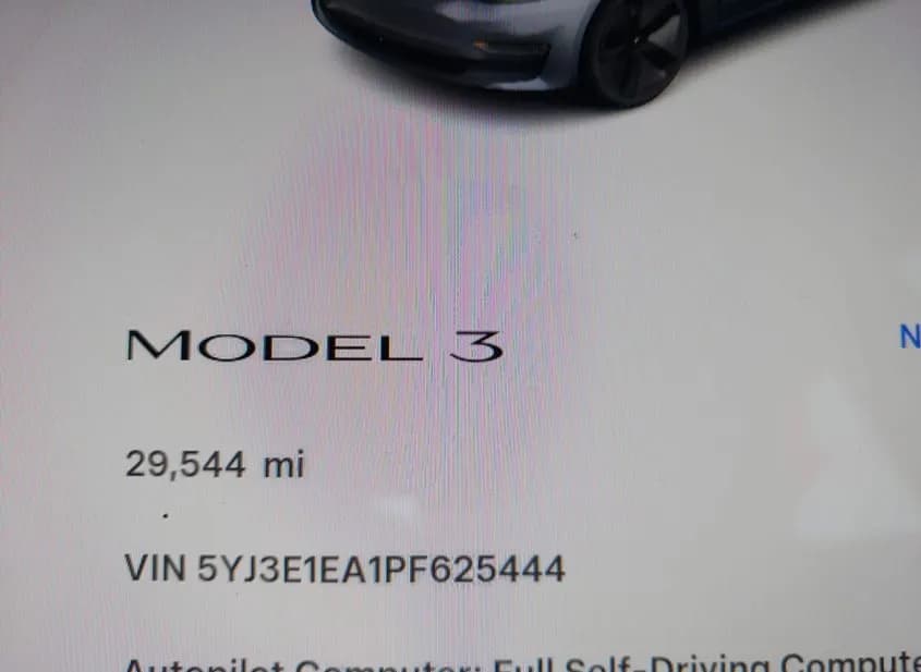 2023 TESLA Model 3 Used VIN 5YJ3E1EA1PF625444 – side profile 2023 TESLA Model 3 Used VIN 5YJ3E1EA1PF625444 – side profile