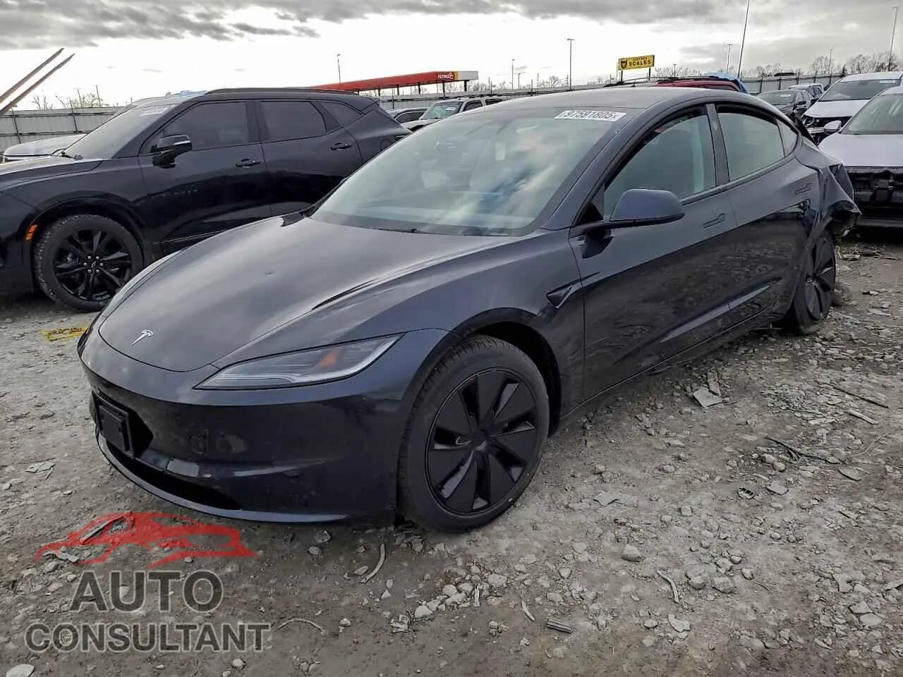 2025 TESLA MODEL 3 Damaged VIN 5YJ3E1EA8SF989904 – front exterior 2025 TESLA MODEL 3 Damaged VIN 5YJ3E1EA8SF989904 – front exterior