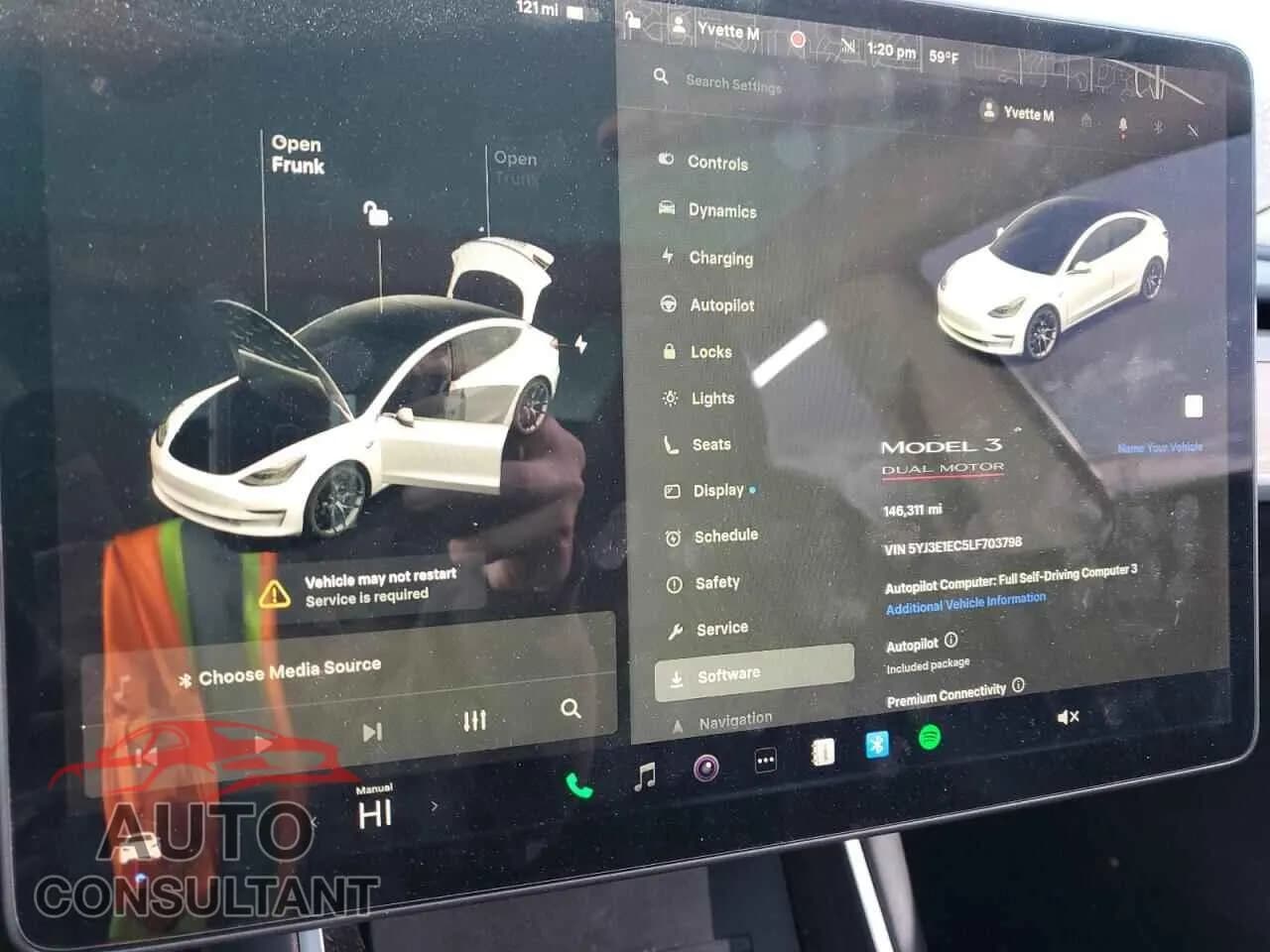 2020 TESLA MODEL 3 Damaged VIN 5YJ3E1EC5LF703798 – trunk area 2020 TESLA MODEL 3 Damaged VIN 5YJ3E1EC5LF703798 – trunk area