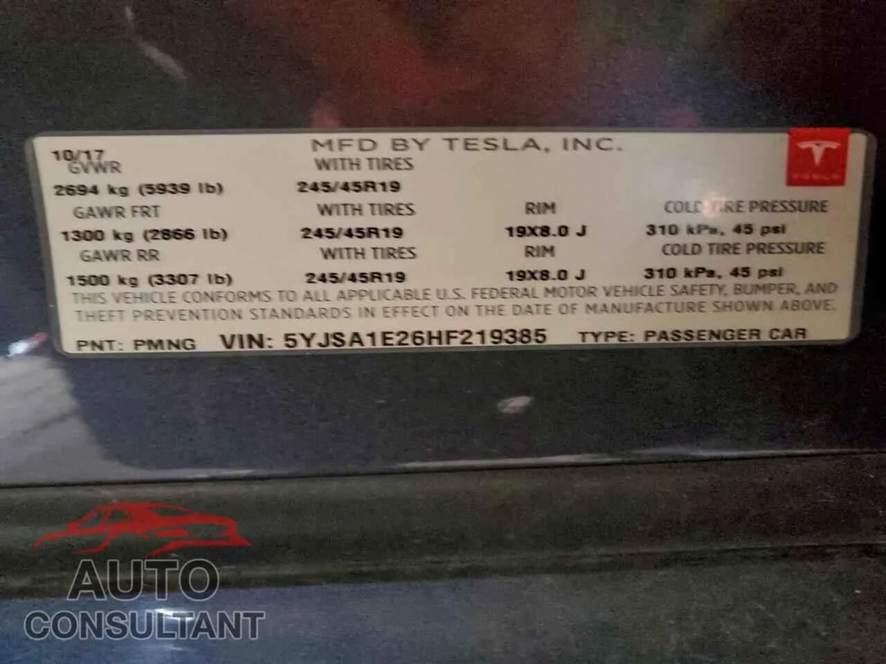 2017 TESLA MODEL S Damaged VIN 5YJSA1E26HF219385 – photo 12 2017 TESLA MODEL S Damaged VIN 5YJSA1E26HF219385 – photo 12