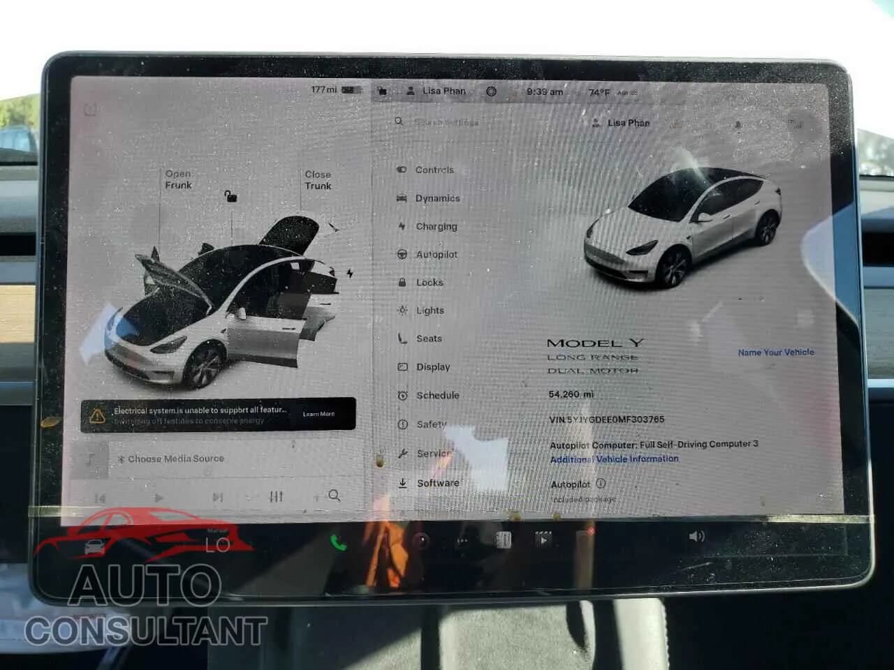 2021 TESLA MODEL Y Damaged VIN 5YJYGDEE0MF303765 – trunk area 2021 TESLA MODEL Y Damaged VIN 5YJYGDEE0MF303765 – trunk area