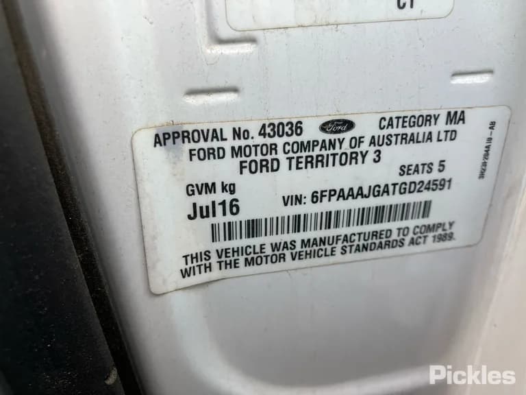 2016 Ford Territory Used VIN 6FPAAAJGATGD24591 – undercarriage 2016 Ford Territory Used VIN 6FPAAAJGATGD24591 – undercarriage