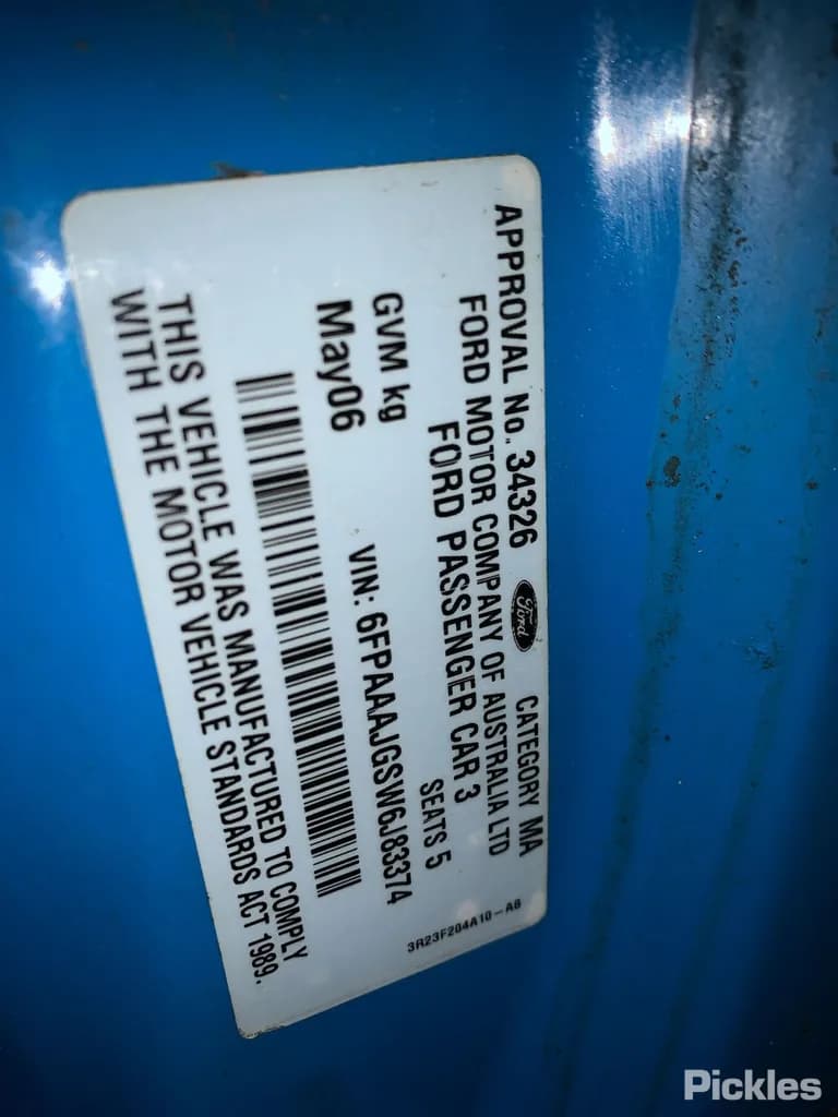 2006 Ford Falcon Used VIN 6FPAAAJGSW6J83374 – interior seats 2006 Ford Falcon Used VIN 6FPAAAJGSW6J83374 – interior seats