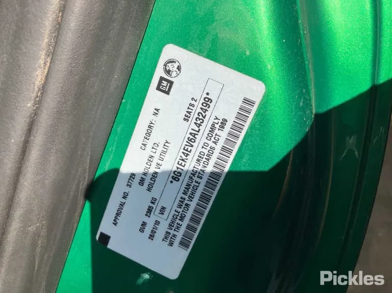 2010 Holden Ute Used VIN 6G1EK4EV6AL432499 – undercarriage 2010 Holden Ute Used VIN 6G1EK4EV6AL432499 – undercarriage