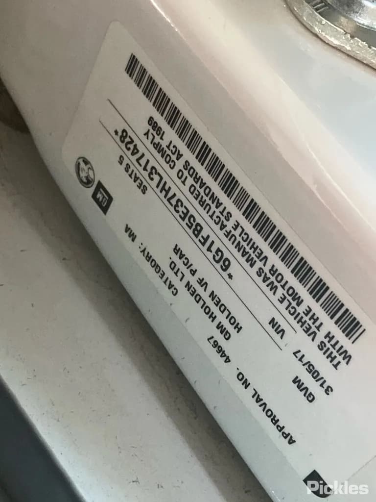 2017 Holden Commodore Used VIN 6G1FB5E37HL317428 – odometer reading 2017 Holden Commodore Used VIN 6G1FB5E37HL317428 – odometer reading