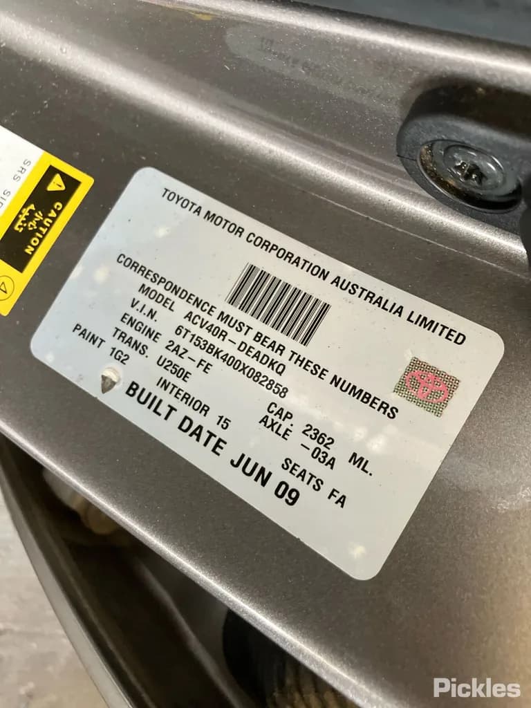 2009 Toyota Camry Used VIN 6T153BK400X082858 – engine bay 2009 Toyota Camry Used VIN 6T153BK400X082858 – engine bay