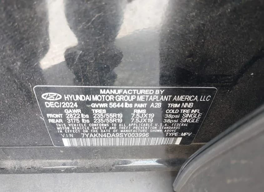 2025 HYUNDAI Ioniq 5 Used VIN 7YAKN4DA9SY003996 – side profile 2025 HYUNDAI Ioniq 5 Used VIN 7YAKN4DA9SY003996 – side profile