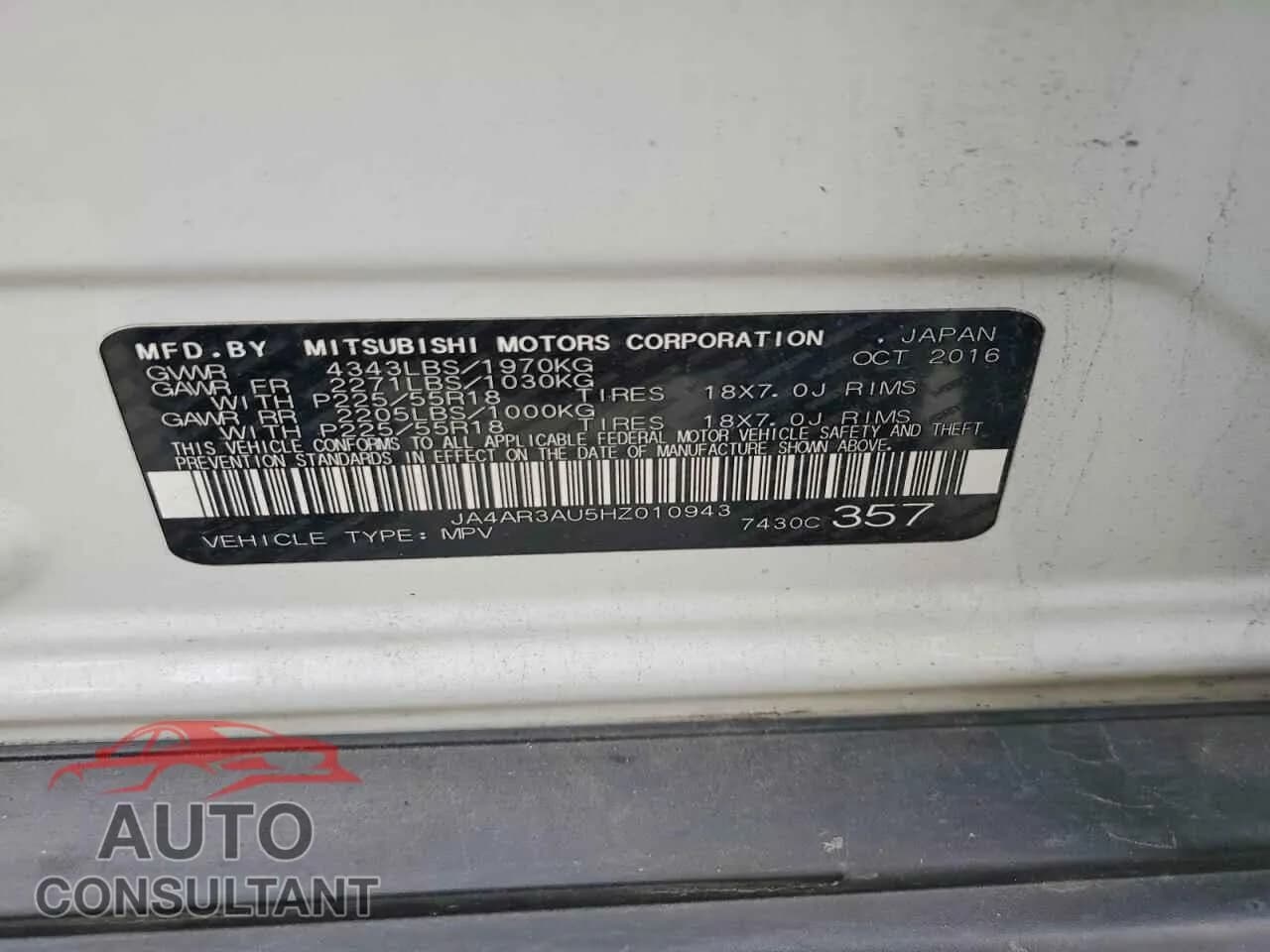 2017 MITSUBISHI OUTLANDER Damaged VIN JA4AR3AU5HZ010943 – photo 14 2017 MITSUBISHI OUTLANDER Damaged VIN JA4AR3AU5HZ010943 – photo 14
