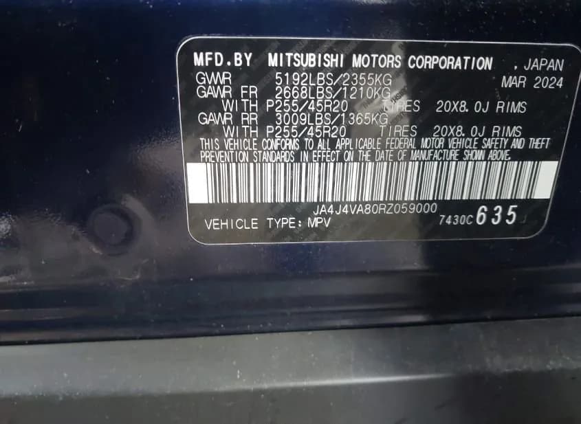2024 MITSUBISHI Outlander Used VIN JA4J4VA80RZ059000 – photo 15 2024 MITSUBISHI Outlander Used VIN JA4J4VA80RZ059000 – photo 15