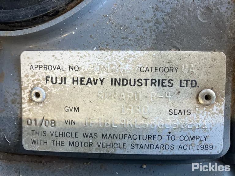 2008 Subaru Liberty Used VIN JF1BL9KL58G038281 – photo 13 2008 Subaru Liberty Used VIN JF1BL9KL58G038281 – photo 13