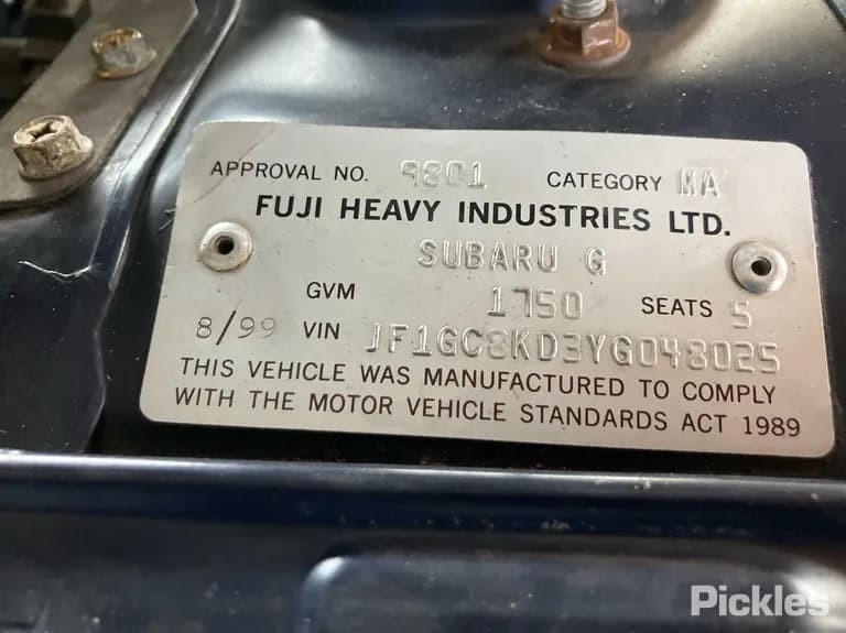 1999 Subaru Impreza Used VIN JF1GC8KD3YG048025 – side profile 1999 Subaru Impreza Used VIN JF1GC8KD3YG048025 – side profile