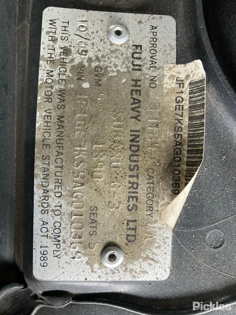 2009 Subaru Impreza Used VIN JF1GE7KS5AG010369 – trunk area 2009 Subaru Impreza Used VIN JF1GE7KS5AG010369 – trunk area