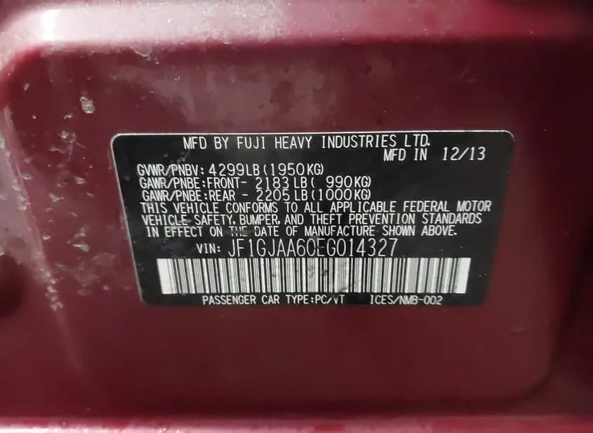 2014 SUBARU Impreza Used VIN JF1GJAA60EG014327 – photo 14 2014 SUBARU Impreza Used VIN JF1GJAA60EG014327 – photo 14