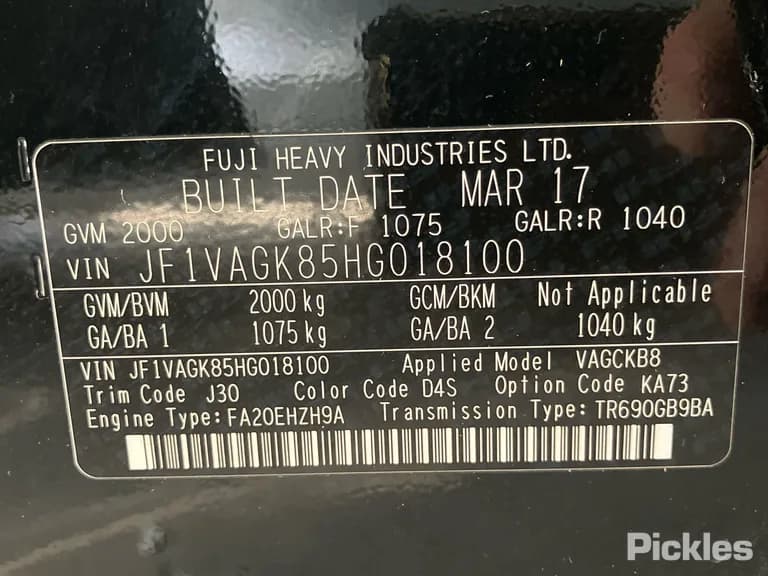 2017 Subaru WRX Used VIN JF1VAGK85HG018100 – photo 23 2017 Subaru WRX Used VIN JF1VAGK85HG018100 – photo 23