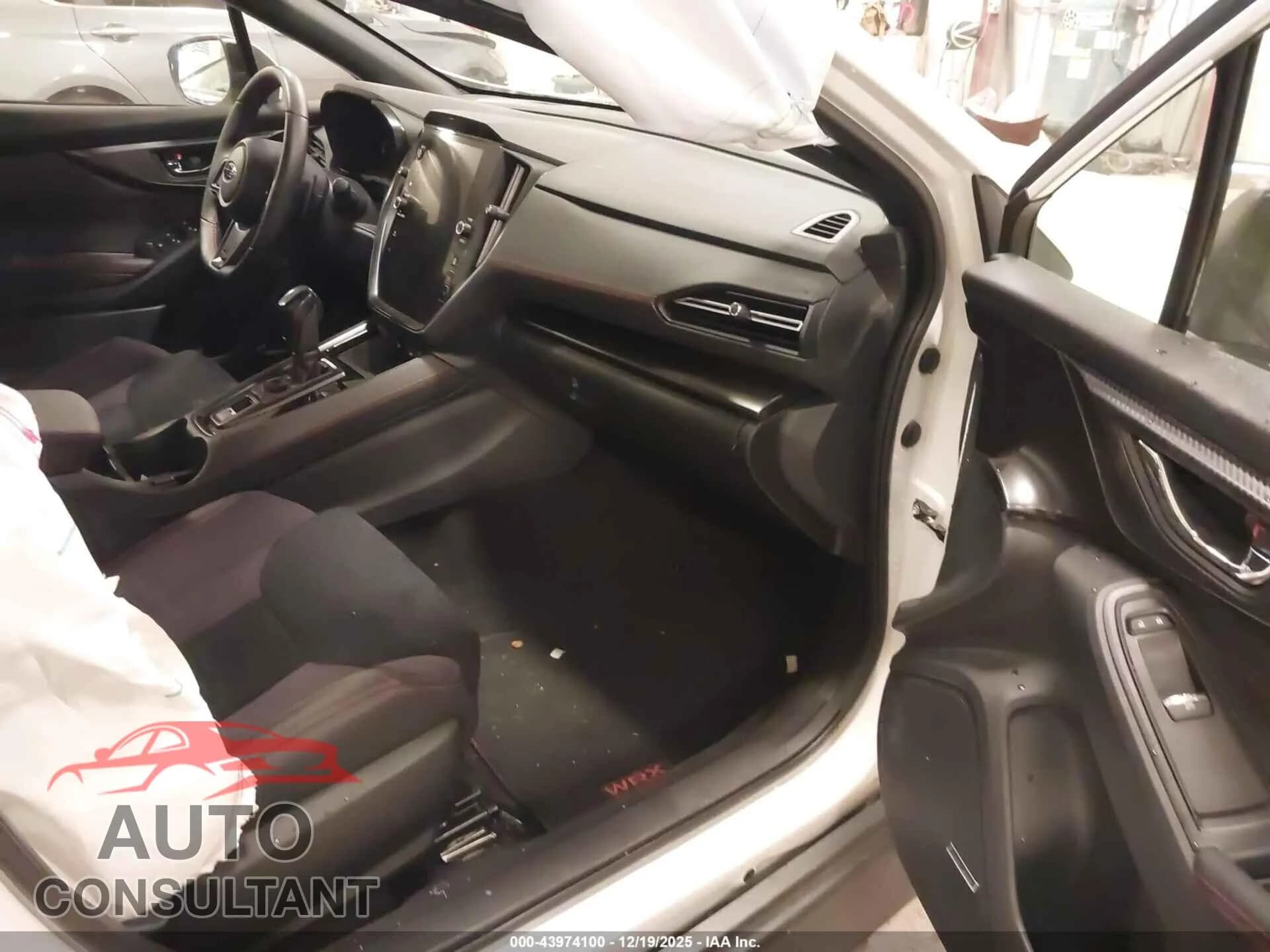 2022 SUBARU WRX Damaged VIN JF1VBAN66N8010971 – interior seats 2022 SUBARU WRX Damaged VIN JF1VBAN66N8010971 – interior seats