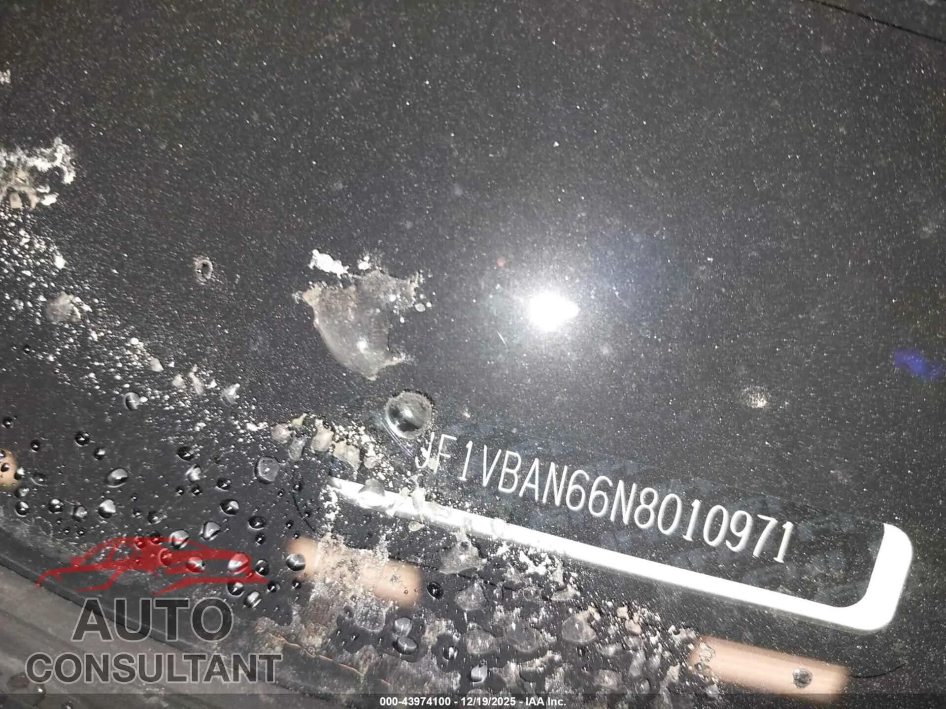 2022 SUBARU WRX Damaged VIN JF1VBAN66N8010971 – trunk area 2022 SUBARU WRX Damaged VIN JF1VBAN66N8010971 – trunk area