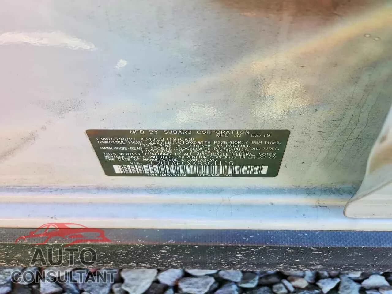 2019 SUBARU CROSSTREK Damaged VIN JF2GTAECXK8301119 – photo 13 2019 SUBARU CROSSTREK Damaged VIN JF2GTAECXK8301119 – photo 13