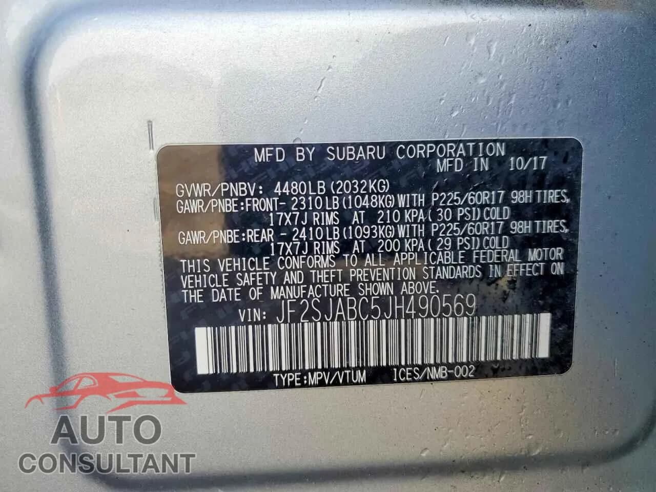 2018 SUBARU FORESTER Damaged VIN JF2SJABC5JH490569 – photo 14 2018 SUBARU FORESTER Damaged VIN JF2SJABC5JH490569 – photo 14