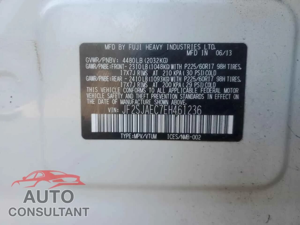 2014 SUBARU FORESTER Damaged VIN JF2SJAEC7EH461236 – photo 12 2014 SUBARU FORESTER Damaged VIN JF2SJAEC7EH461236 – photo 12