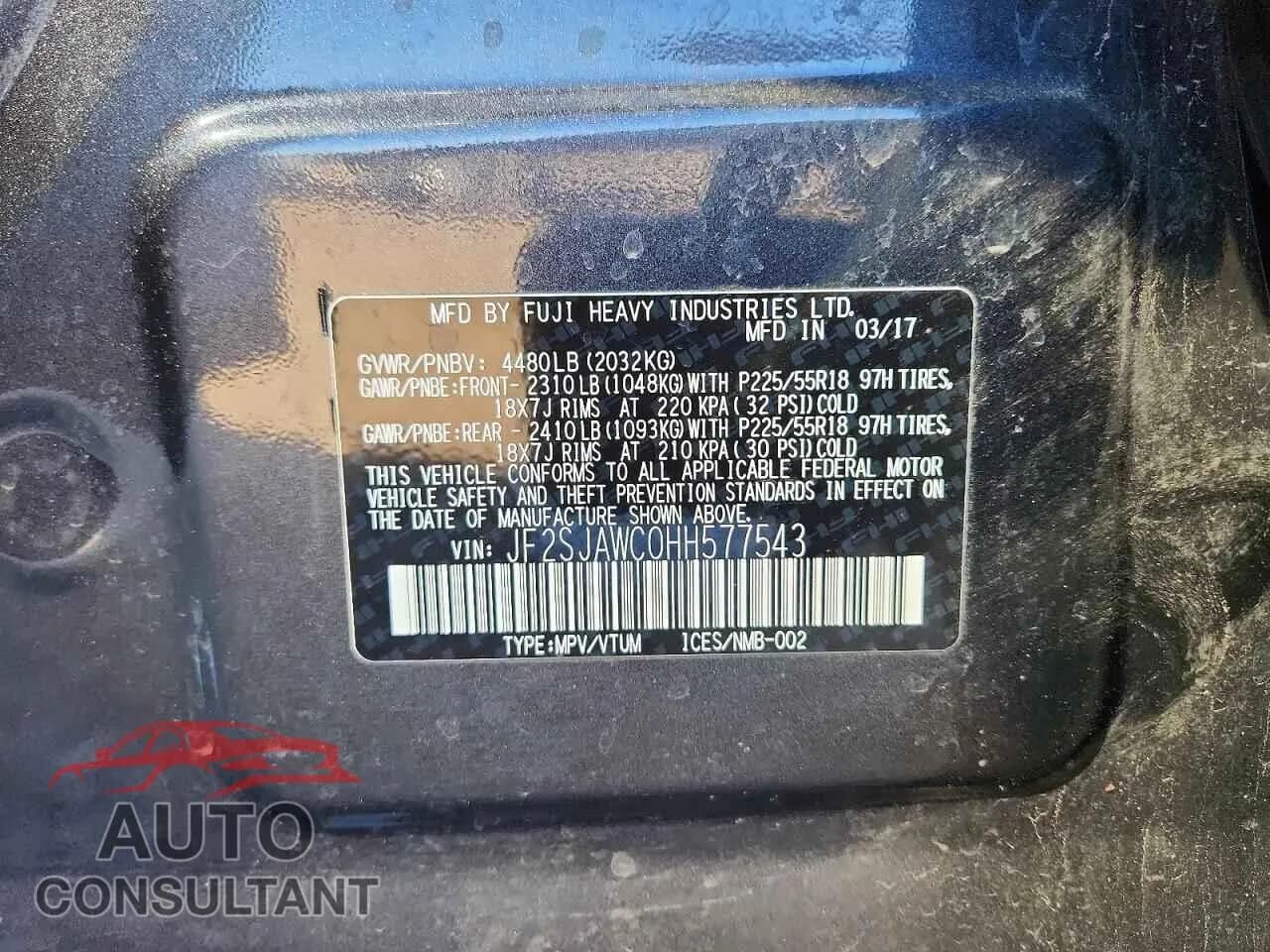 2017 SUBARU FORESTER Damaged VIN JF2SJAWC0HH577543 – photo 13 2017 SUBARU FORESTER Damaged VIN JF2SJAWC0HH577543 – photo 13