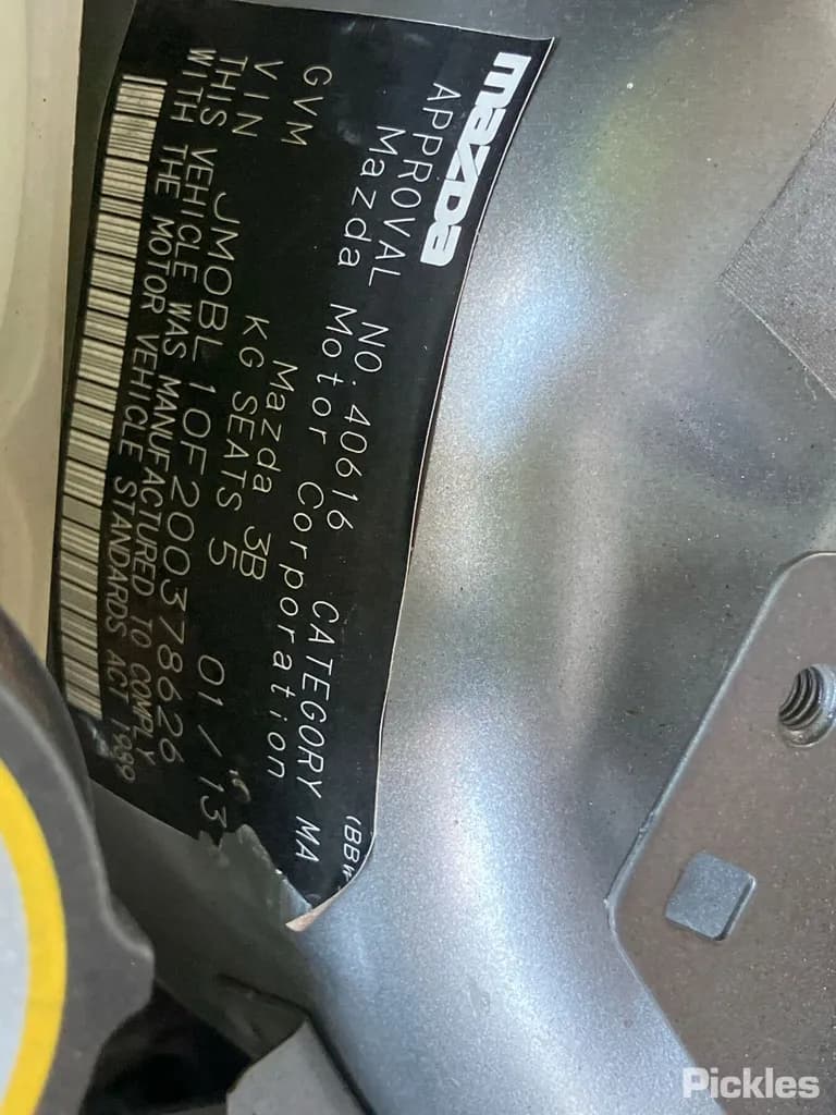 2013 Mazda 3 - VIN JM0BL10F200378626 2013 Mazda 3 VIN JM0BL10F200378626