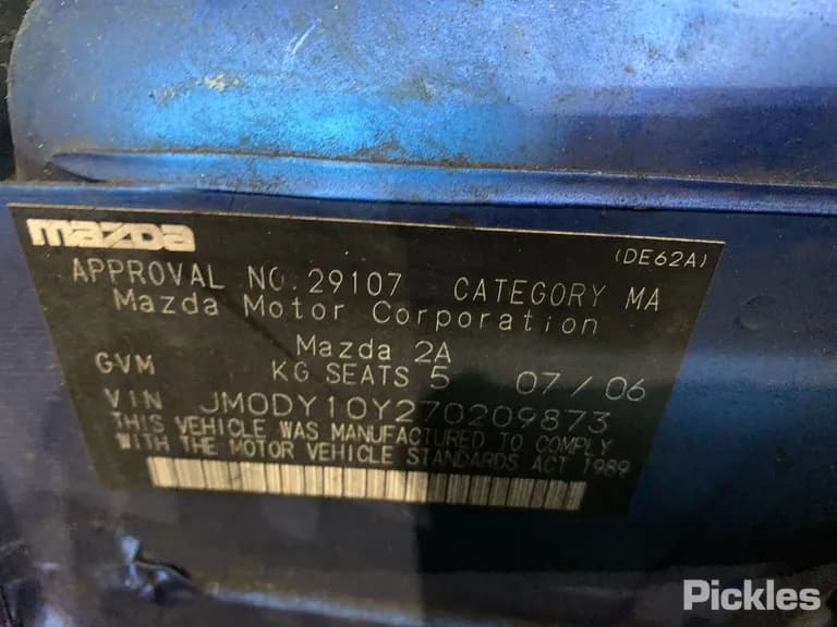 2006 Mazda 2 Used VIN JM0DY10Y270209873 – photo 12 2006 Mazda 2 Used VIN JM0DY10Y270209873 – photo 12