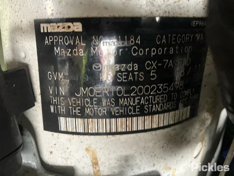2011 Mazda CX-7 Used VIN JM0ER10L200235498 – rear exterior 2011 Mazda CX-7 Used VIN JM0ER10L200235498 – rear exterior