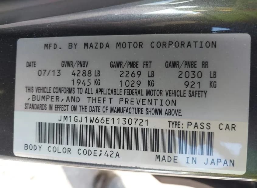 2014 MAZDA Mazda6 Used VIN JM1GJ1W66E1130721 – photo 12 2014 MAZDA Mazda6 Used VIN JM1GJ1W66E1130721 – photo 12