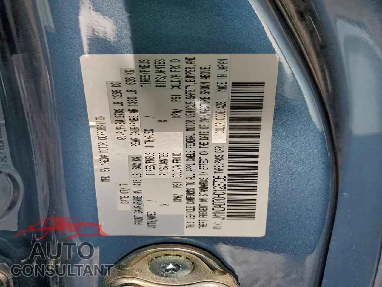 2017 MAZDA MX5 Damaged VIN JM1NDAD70H0123705 – photo 12 2017 MAZDA MX5 Damaged VIN JM1NDAD70H0123705 – photo 12