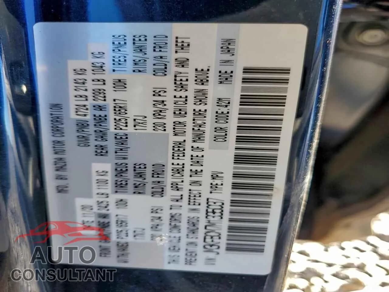 2021 MAZDA CX-5 Damaged VIN JM3KFBCM7M1335037 – photo 13 2021 MAZDA CX-5 Damaged VIN JM3KFBCM7M1335037 – photo 13