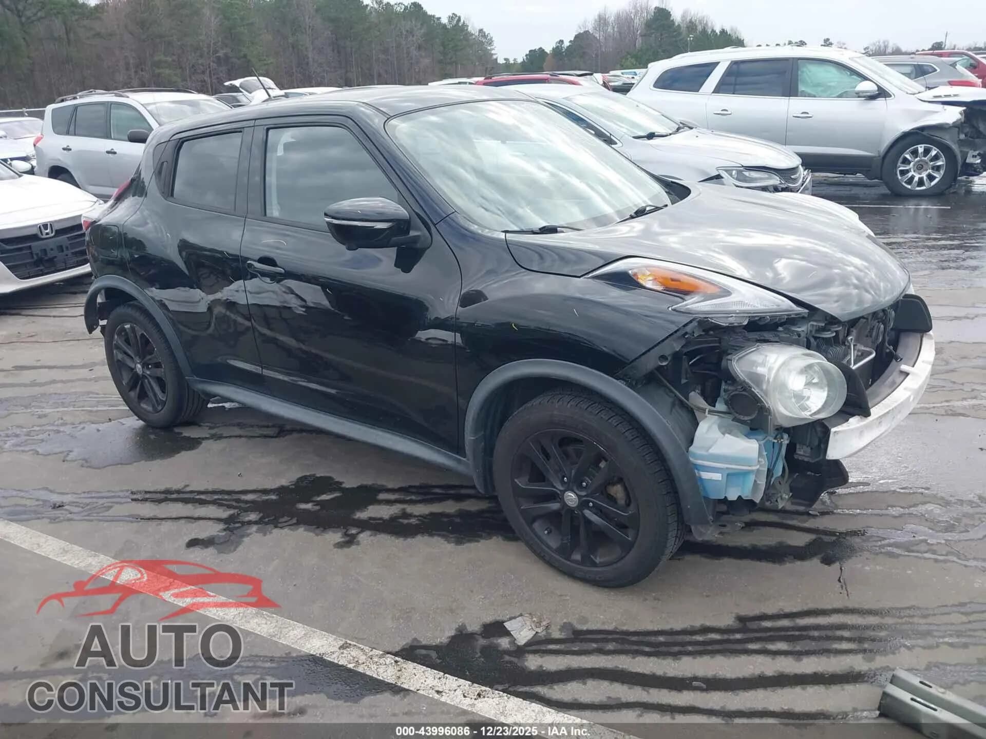 2016 NISSAN JUKE Damaged VIN JN8AF5MR8GT607706 – front exterior 2016 NISSAN JUKE Damaged VIN JN8AF5MR8GT607706 – front exterior