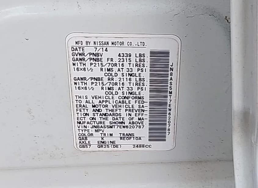 2014 NISSAN Rogue Select Used VIN JN8AS5MT7EW620787 – photo 11 2014 NISSAN Rogue Select Used VIN JN8AS5MT7EW620787 – photo 11