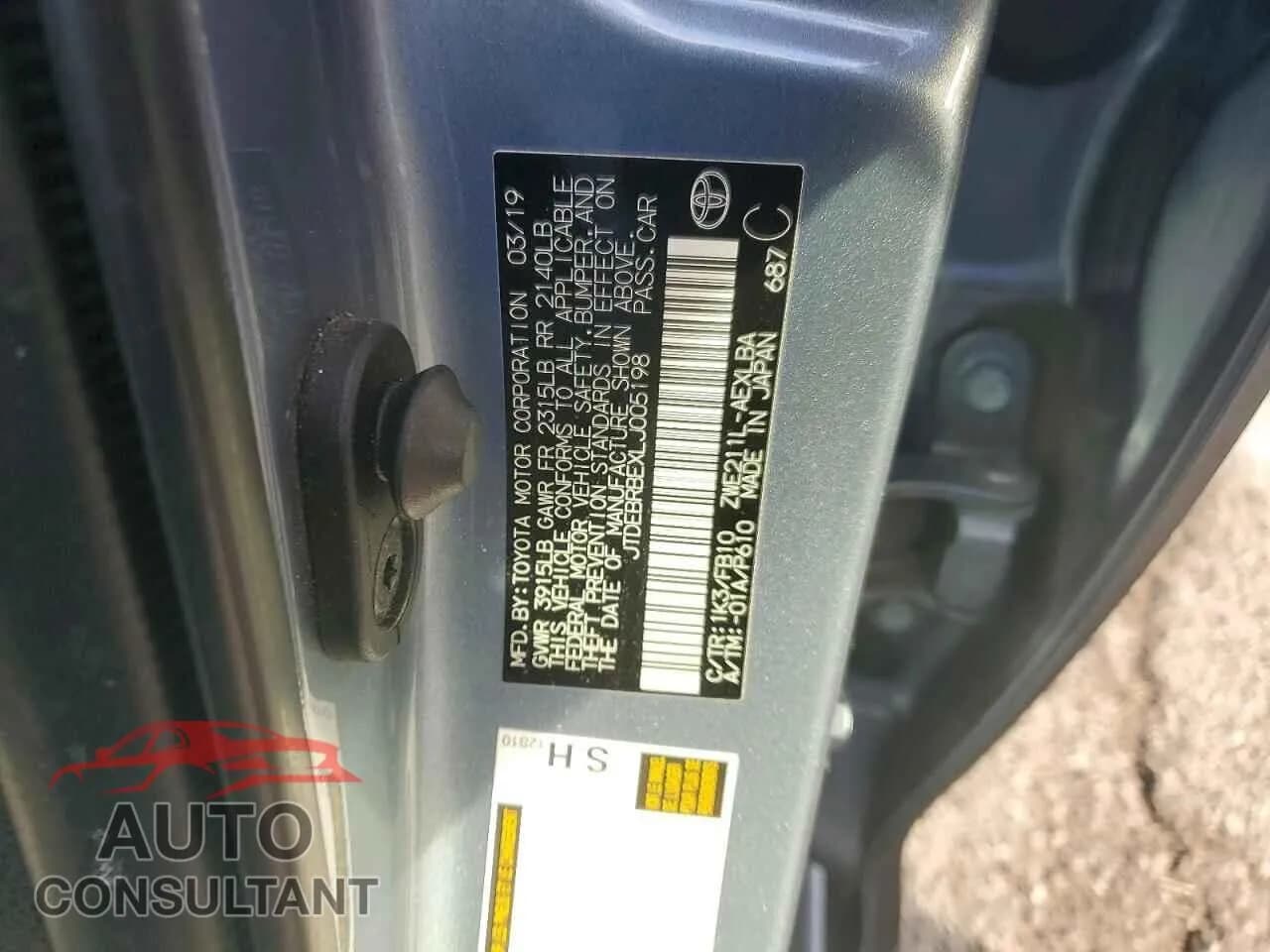 2020 TOYOTA COROLLA Damaged VIN JTDEBRBEXLJ005198 – photo 12 2020 TOYOTA COROLLA Damaged VIN JTDEBRBEXLJ005198 – photo 12